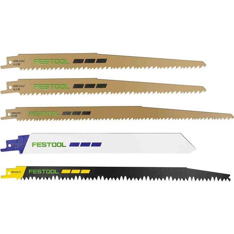 Festool 577496 5pc Sabre Saw Blade Set RS-SORT/5 for RSC 18 Recip Saw
