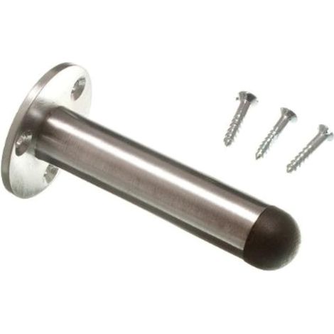 One Stop DIY Lot de 3 butées de porte en chrome satiné avec vis 75 mm (1/2)