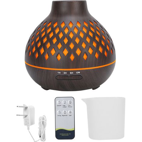 400-ml-Ultraschall-Diffusor für ätherische Öle mit LED-Beleuchtung und Holzdesign