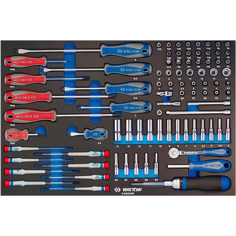 Módulo espuma + PP 62 pzs 1/4" 4-14 mm 2235-2335 Embouts + tournevis pour adultes, idéal pour un usage quotidien pratique, 14 mm (1/5)