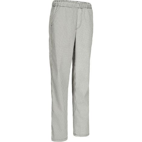Pantalón de cocina con estampados elegantes y goma en la cintura VALENTO SIRLOIN XL Cuadro Ajedrez Negro/Blanco