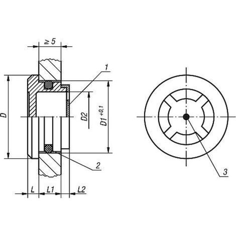 KIPP Ölschauglas Einpressbar D1=20 D=24 Thermoplast (1/2)