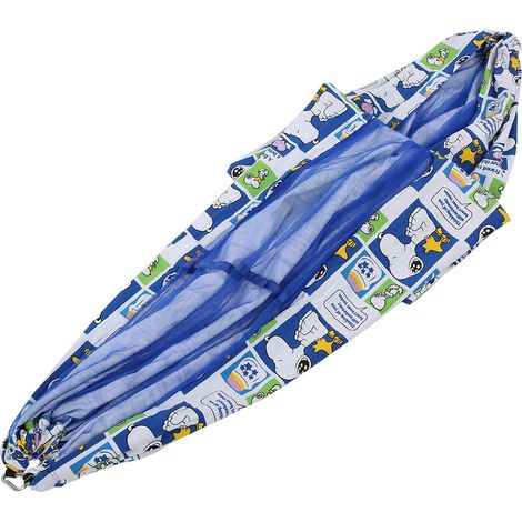 Hamac suspendu deux places en toile, motif chien, idéal pour le camping et les voyages en plein air. Moustiquaire incluse. (1/5)