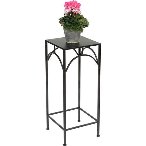 DanDiBo Blumenhocker Metall Schwarz Eckig 70 cm Blumenständer 96132 L Beistelltisch Blumensäule Modern Pflanzenständer Pflanzenhocker (1/5)