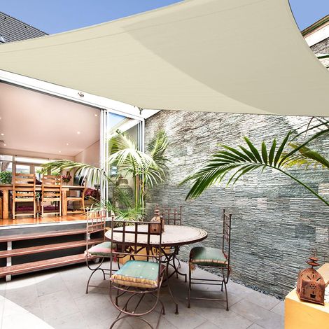 Voile d'ombrage rectangulaire 5x5 m, tissu respirant et résistant, idéal pour terrasse, jardin, piscine, camping, fête. Protection solaire anti-UV, avec cordes incluses, toile d'ombrage durable et imp (1/5)