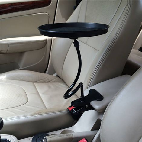 Support de plateau tournant 360° pour accoudoir de voiture, organiseur rond rotatif pour console centrale, plateau de rangement voiture (1/5)