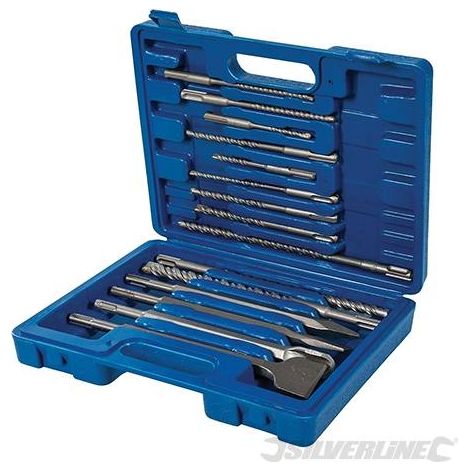 SET 15 PZ PUNTE CESELLI DA TRAPANO SDS PLUS 110 160 260 MM MURATURA TRAPANI 570