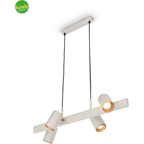 Briloner ERA Lampadario a sospensione, orientabile, attacco GU10, 4 luci, grigio chiaro, 80 x 24,9 x 120 cm