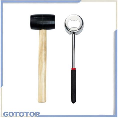 ouvre-noix de coco Ensemble d'outils d'ouverture de noix de coco, table cuisine Ouvre-coquille de noix de coco + marteau (1/2)