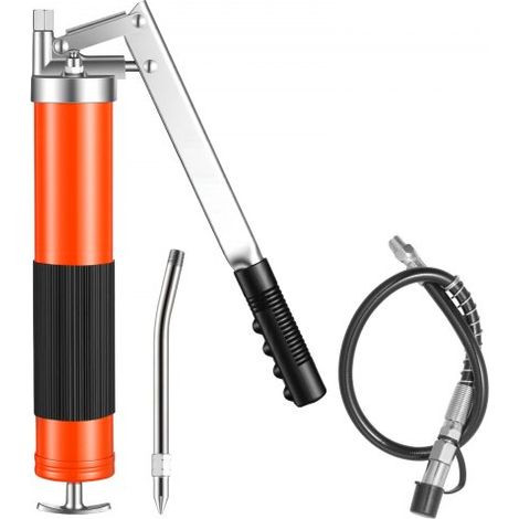 Pistola de Engrase 10000 PSI, con Empuñadura de Pistola y Capacidad de 0,4 L, Incluye Manguera Flexible de 46 cm, 1 Tubo de Extensión Rígido y 1 Boquilla Afilada para Automoción y Náutica (1/5)