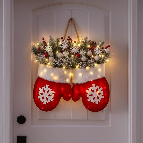 Guirlande de gants lumineux pour décoration murale de Noël (1/4)