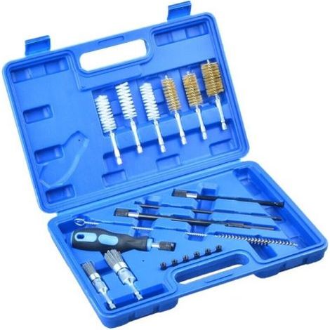 Kit Spazzole per pulizia del canale sede iniettori motori diesel - 19 pezzi