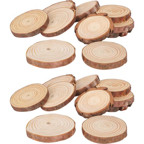 20 rondelles en bois de pin naturel, disques bruts pour bricolage, décoration intérieure, accessoires photo. (1/5)