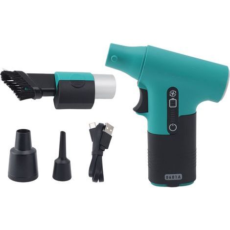 Ventilateur Turbo Jet 120 000 tr/min, puissant, portable, mini-dépoussiéreur pour poils d'animaux, séchage et rafraîchissement pendant le sport, vert (1/4)
