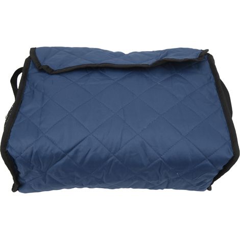 Sac de rangement suspendu pour fauteuil roulant en coton matelassé, accessoire pour déambulateur ou scooter, bleu marine