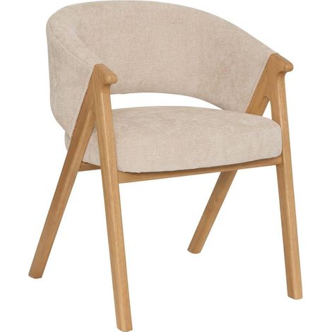 Chaise Fauteuil Design "Amza" 79cm Ivoire (1/5)