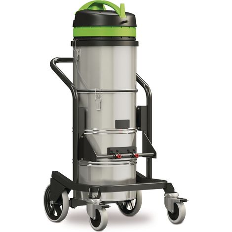 Aspirateur à sec industriel à cyclone pour les fortes charges de poussière - cuve en acier inoxydable 78 litres - 3 moteurs 3,3 kW 230 V Cleancraft FLEXCAT378CYCPRO