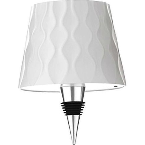 Wiederaufladbare LED-Tischleuchte über USB in Form einer Weinflasche, mit Touch-Steuerung, 3 Farben, stufenlos einstellbarer Lichtintensität, Welleneffekt, weiß. (1/5)