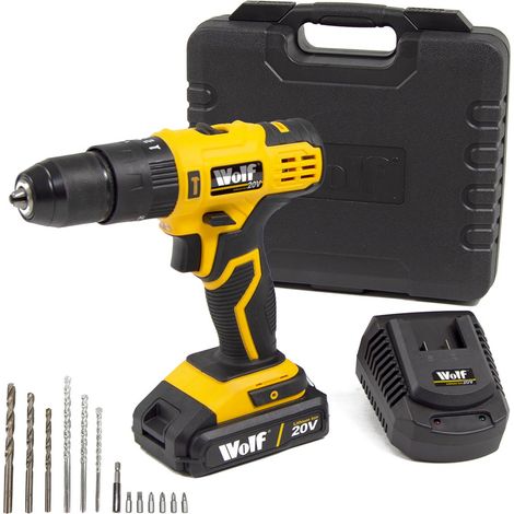 Cordless Combi Drill 20V Impact Wolf Variable Speed Keyless Chuck (1/5)