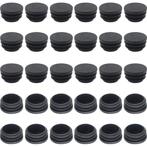 Embout de Chaise 25mm 50 Pièces Bouchon pour Tube Rond Embout pour Tube Embout Tube Rond Bouchons de Tubes Rond Embout Entrant Rond Bouchon pour Pied de Chaisse Capuchon pour Poteau (1/4)