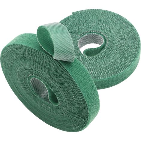 Lot de 2 Attaches de Jardin pour Plantes, Rouleaux de Ruban réutilisable en Nylon pour Plantes grimpantes - 10 mm x 10 m - Vert (1/5)