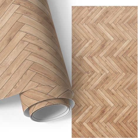 Klebefolie für Möbel - Möbelfolie - Selbstklebende - für Fensterbrett - Küchenschränke - Küchenfronten - Holz-Fischgrätmuster 75x150 cm