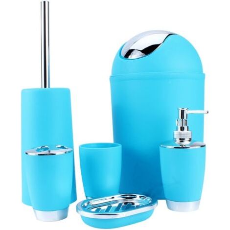 Ensemble d'accessoires de salle de bain, distributeur de porte-savon, gobelet porte-brosse à dents, 6 pièces (1/5)