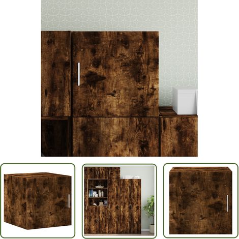 The Living Store Wandschrank Räuchereiche 40x42,5x40 cm Holzwerkstoff - Wandregal - Holzschrank - Regal - Deko - Möbel (1/5)