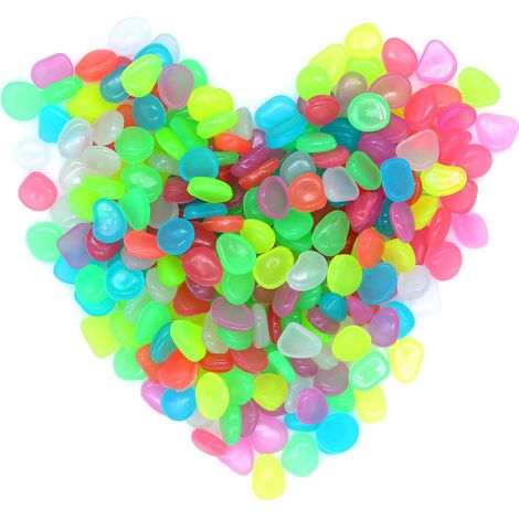 500 Pierres Lumineuse Galets Brillants Décoratifs Galet Lumineux Cailloux Phosphorescent Artificiels Pierres Fluorescentes qui Brillent Dans le Noir Multicolore Galets pour Jardin Aquarium Routes (1/5)