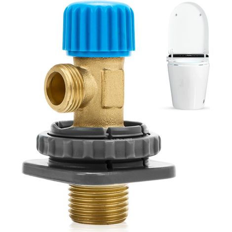 Robinet de chasse d'eau encastré - Vanne d'angle 3/8" - En laiton - Compatible avec les raccords de toilettes Geberit 21245 8, 240269001, K12088, 240.189/269/752.001 (1/5)