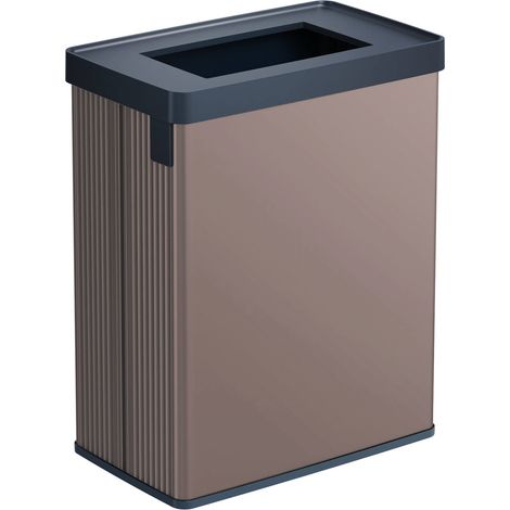 Dmora - Mülleimer Denno, Abfalleimer, Behälter zur getrennten Abfallsammlung, Müllschrank, 44x27 h69 cm, Braun