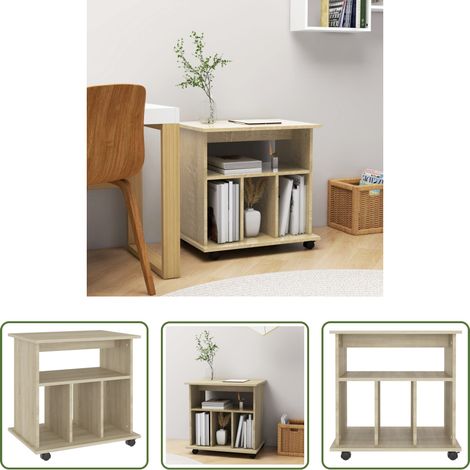 Armoire bureau -  Armoire à roulettes Chêne sonoma 60x45x60 cm Bois d’ingénierie (1/5)