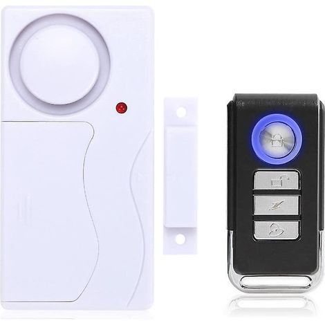 Alarme antivol sans fil pour portes et fenêtres avec télécommande et puissance sonore de 105 dB (comprend 1 alarme et 1 télécommande) (1/5)