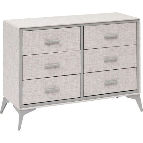 Commode 6 Tiroirs Paniers "Granite" 104cm Gris