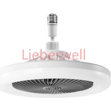 Ventilateur Plafond Avec Lumiere,ventilateur De Plafond Avec Télécommande,ventilateur Silencieux Plafond,E27 plafonnier LED (Gris) (1/5)