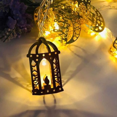 Guirlande Lumineuse - 20 Ampoules LED - Décoration Intérieure Ramadan - Doré - 1 Pièce (1/4)