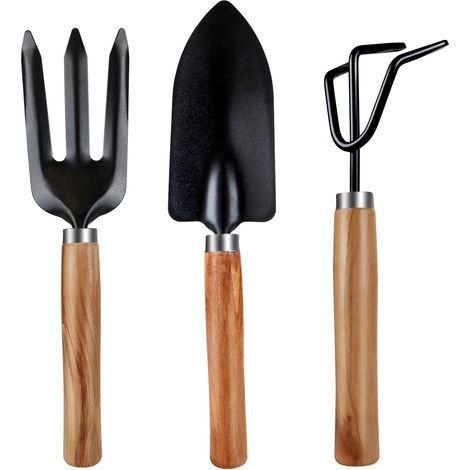 Outils de jardinage légers 3 pièces pour plantes d’intérieur, succulentes et plantes en pot – Kit complet pour entretien de jardins domestiques (1/4)