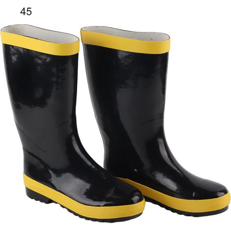 Bottes de secours incendie antidérapantes résistantes aux hautes températures chaussures de sécurité en caoutchouc (45) (1/5)