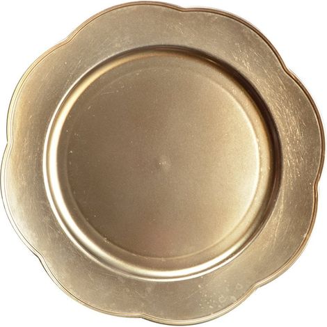 Dessous d'Assiette de Présentation en Plastique Doré pour Décoration de Table 33 x 33 x 1 cm - PANGIVO (1/4)