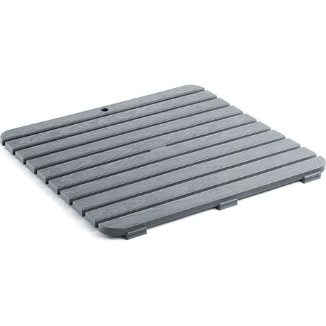 Pedana antiscivolo per doccia 55x55 cm in polipropilene con finitura grigia (1/3)