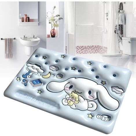 Tapis de sol de salle de bain style terre de diatomées douce, absorbant l'eau, séchage rapide, antidérapant, motif chien cannelle, effet 3D. (1/5)
