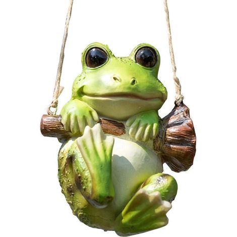 Grenouille en résine oscillante, ornement de jardin - (1/5)