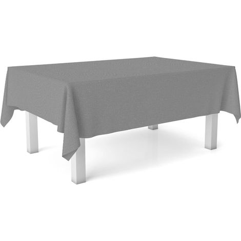 1 Nappe en toile cirée 100x140 cm, Anti-taches, Imperméable, PVC et polypropylène, Gris, Pour salle à manger