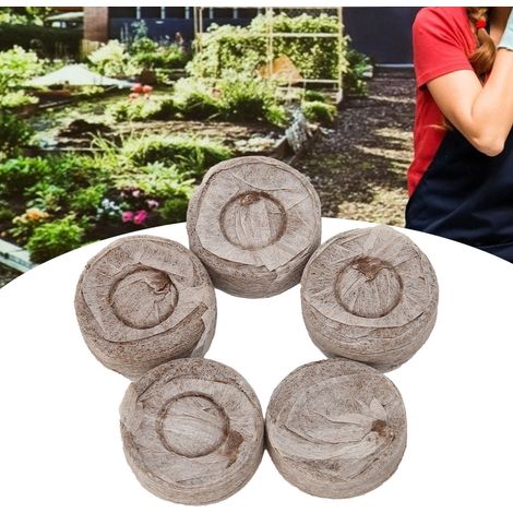 20 Blocs de Terreau 30mm pour Semis de Fleurs et Légumes, Accessoire de Jardinage