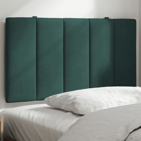 Coussin de tête de lit vert foncé 90cm velours (1/5)
