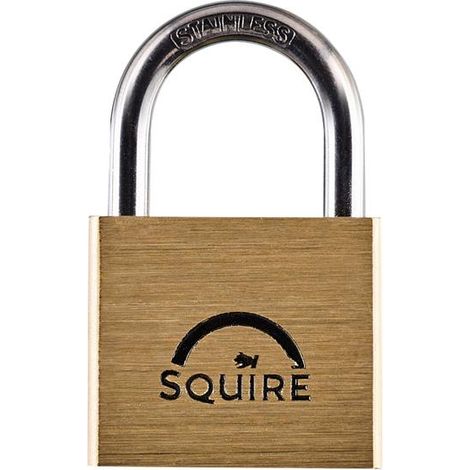 Premium Brass Lion Marine Padlock with Stainless Steel Shackle, 40mm Diameter, Model LN4S by Squire