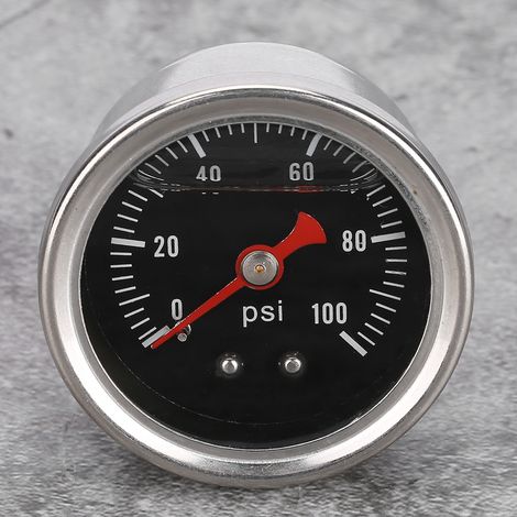 Régulateur de pression de carburant universel 0-100 PSI/bar avec manomètre à liquide pour voiture, jauge essence/huile, compatible injection (1/5)