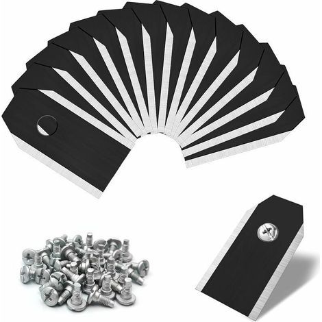 45 Pièces Lames de Couteau en Titane Noir, Lame pour Robot Tondeuse Universel, Lames de Rechange en Titane pour Toutes Les Tondeuses Robotiques Husqvarn Automower Gardena avec 45 Vis (1/5)