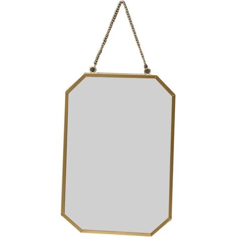Petit Miroir Doré avec Chaîne Suspendue, Miroir de Vanité de Style Nordique Suspendu Miroir Mural Décor pour Salon Salle de Bain, 10,6x7,1 Pouces