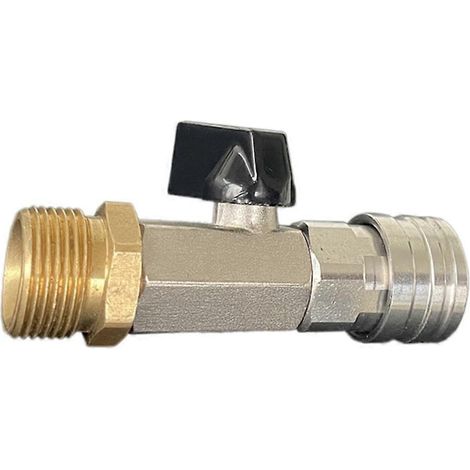 Vanne à bille haute pression pour nettoyeur haute pression, raccord rapide 1/4" et M22 14 mm pour tuyau de nettoyeur haute pression, interrupteur de débit d'eau (1/4)